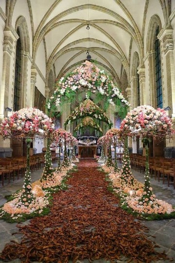 decoracion de iglesia para boda original