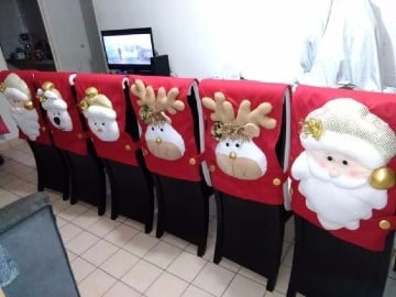 forros de sillas navideños paso a paso