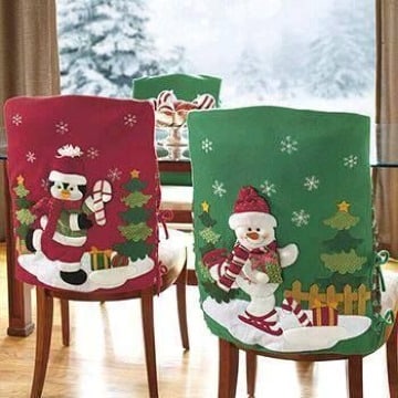 modelos de forros de sillas navideños