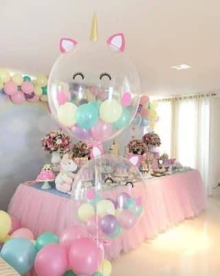 imagenes de decoracion de unicornio con globos