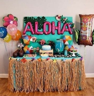 decoracion de fiesta hawaiana para niños