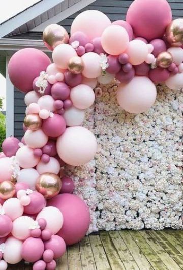 decoracion de 15 años con globos metalizados