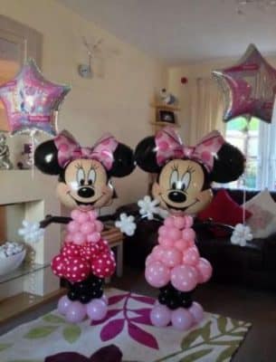 decoracion de minnie con globos para chicas