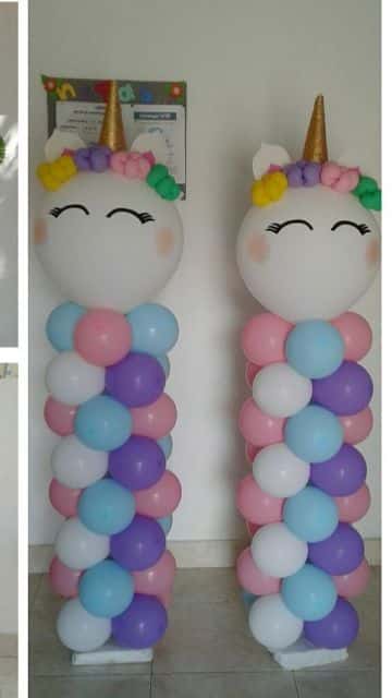 decoracion de unicornio para niña con globos