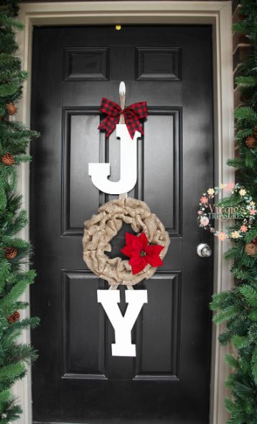 decoraciones navideñas para puertas con letras