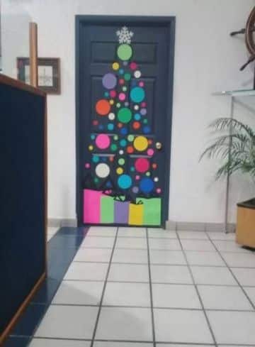 decoraciones navideñas para puertas con stickers