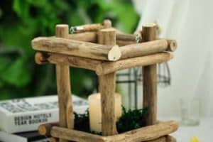 4 hermosos centros de mesa con palitos de madera