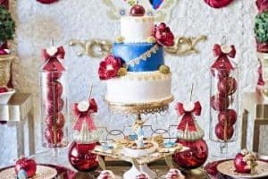 4 formas de decorar una mesa de dulces de blanca nieves