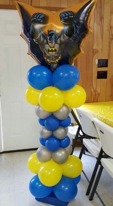 decoracion de batman con globos sencillas