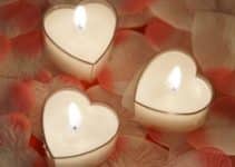 4 hermosas velas con forma de corazon para regalar