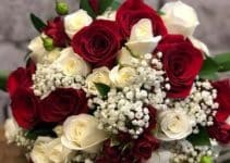 4 estilos de ramos de flores blancas y rojas para novias