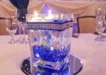 4 lindos centros de mesa azul rey para bodas y 15 años