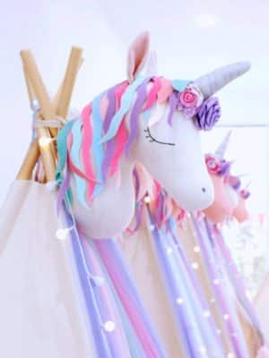 adornos con globos de unicornio para niñas