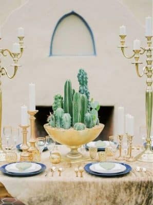 arreglos de mesa con cactus grandes
