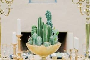 arreglos de mesa con cactus grandes