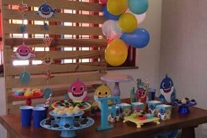 adornos de cumpleaños de baby shark para fiestas