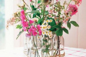 centros de mesa con flores y plantas