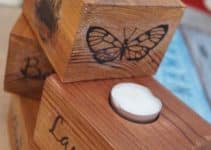 4 tipos de portavelas de madera pintados para mesas