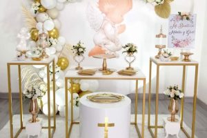 5 ideas de decoración de globos para bautizo niña