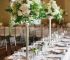 5 centros de mesa con flores altas para decoración de interiores
