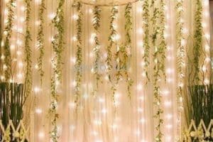 mesa de honor para boda cortinas luminosas