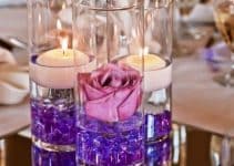 elegantes centros de mesa color lila para 3 eventos