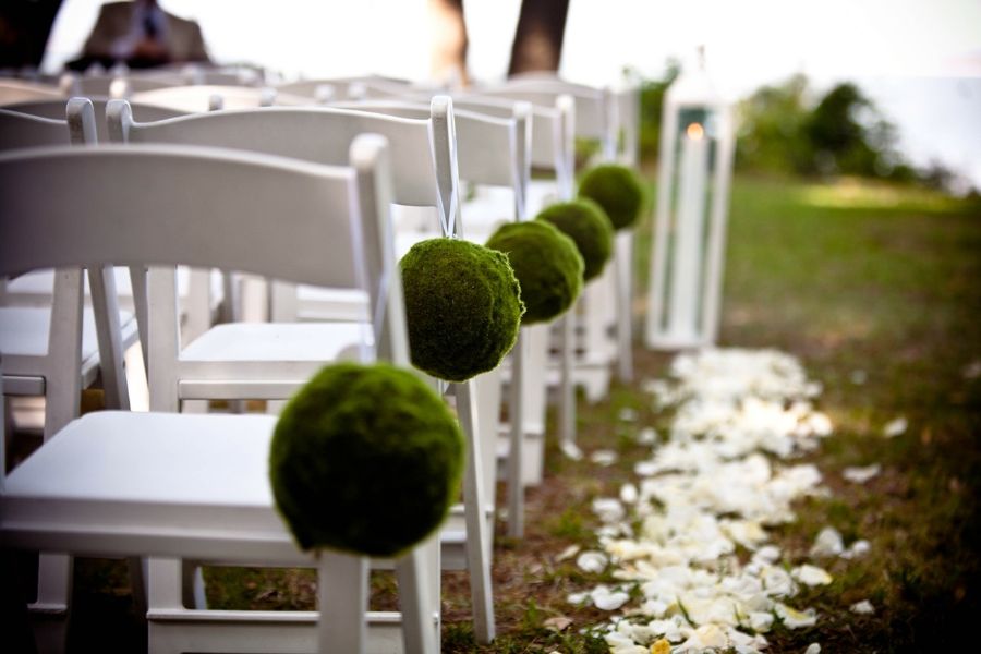 sillas decoradas para bodas colgantes