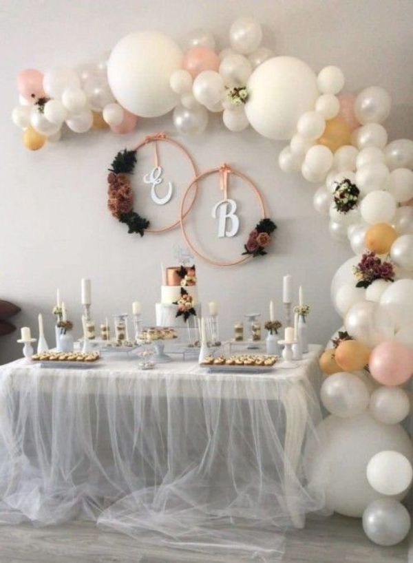 decoración con globos matrimonio semicirculo