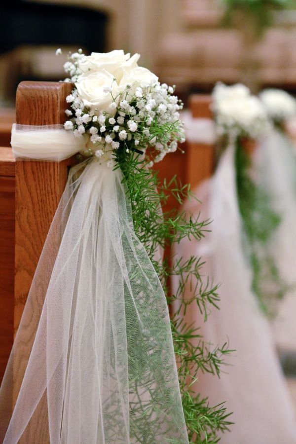decoración para matrimonio religioso ramos en la iglesia