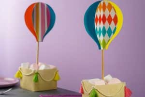 dulceros de globos aerostáticos de papel