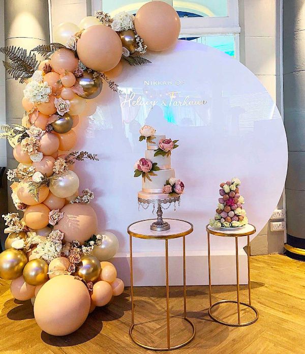 decoración con flores y globos escenarios