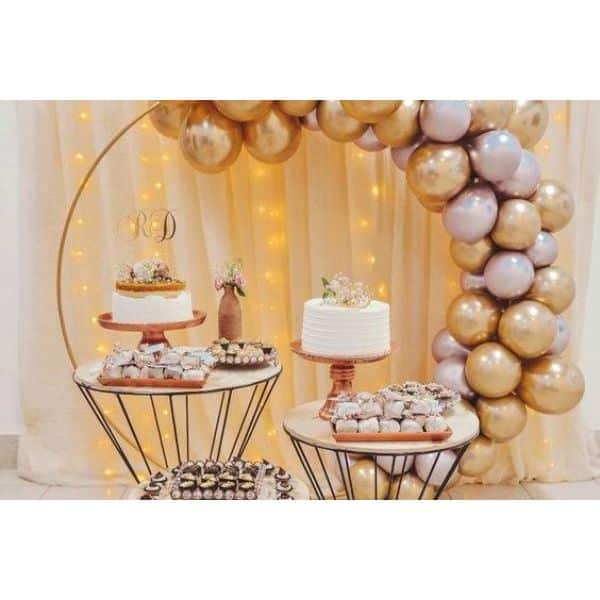 adornos de boda con globos marcos para mesas de pasteles
