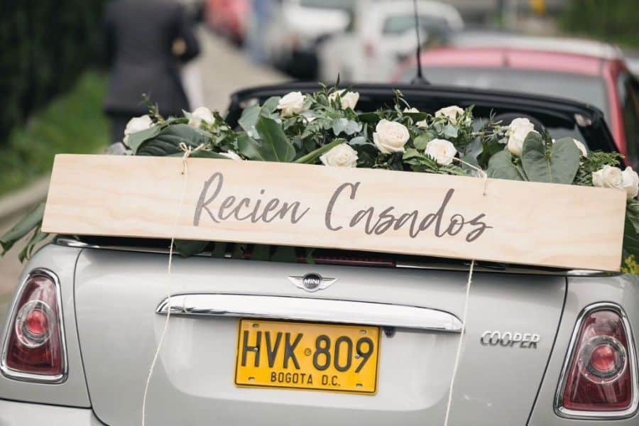 carros decorados para matrimonio letreros