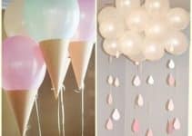 una decoración con globos decorados para 3 fiestas elegantes