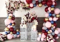 creativa decoración con globos para 15 años y bodas