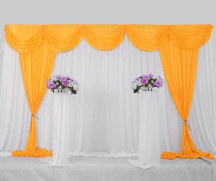 decoración de bodas con telas mezclas de colores
