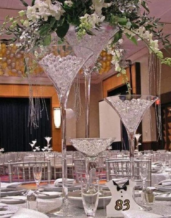 bodas de cristal decoración centros de mesa