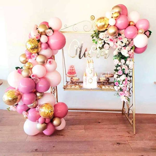 decoración de globos para mujer con estructuras
