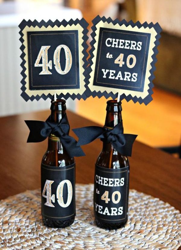 fiestas de cumpleaños para adultos adornos con botellas