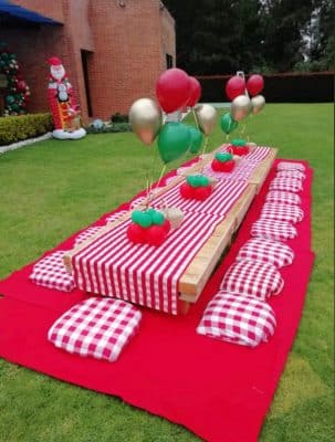 picnic de cumpleaños sencillo mesa