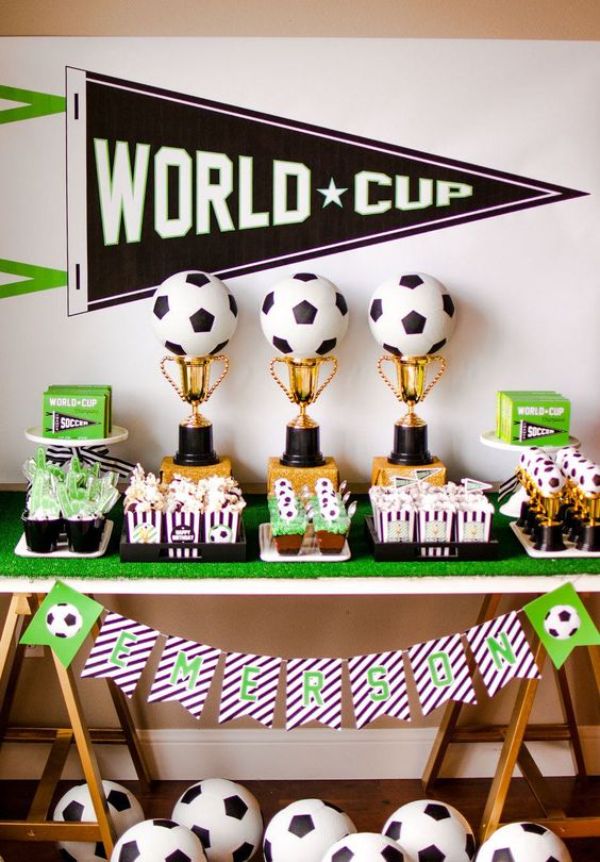 decoración de fútbol para hombre ideas para botanas y mesas